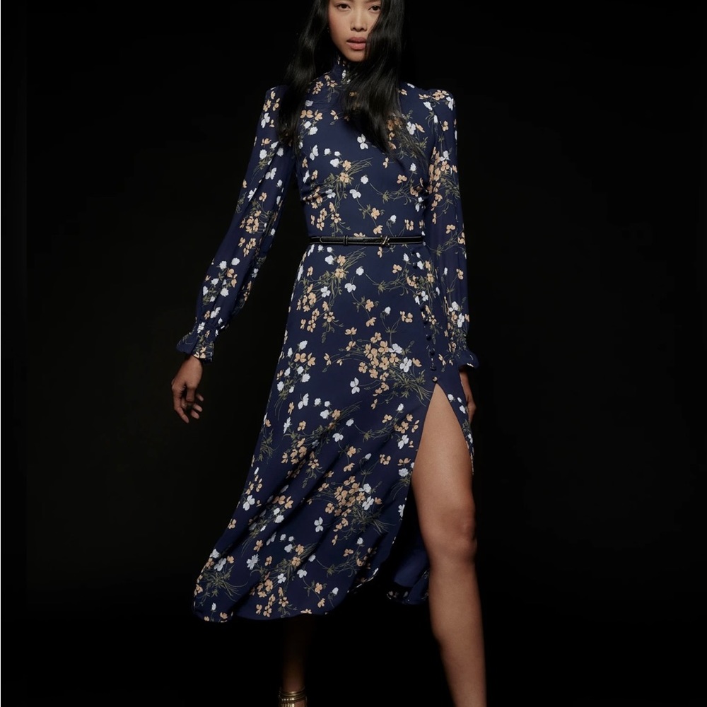 Floral long cocktail dress